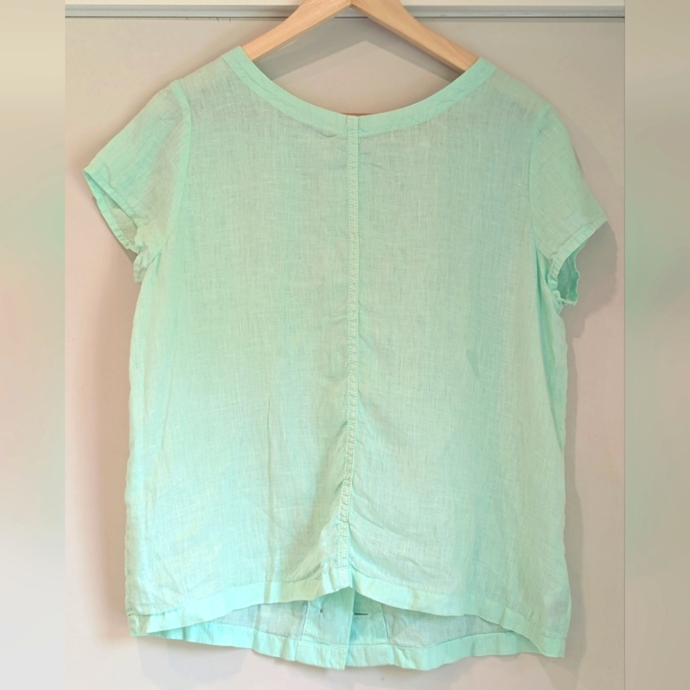 C&C California 100% Linen Mint Green Blouse. Sz-M